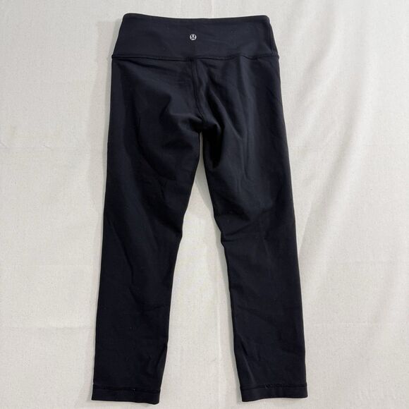 Lululemon Crop Leggings Black 22” Women’s Size 4 - Picture 1 of 9